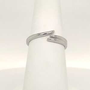14k White Gold Bypass Band #3499