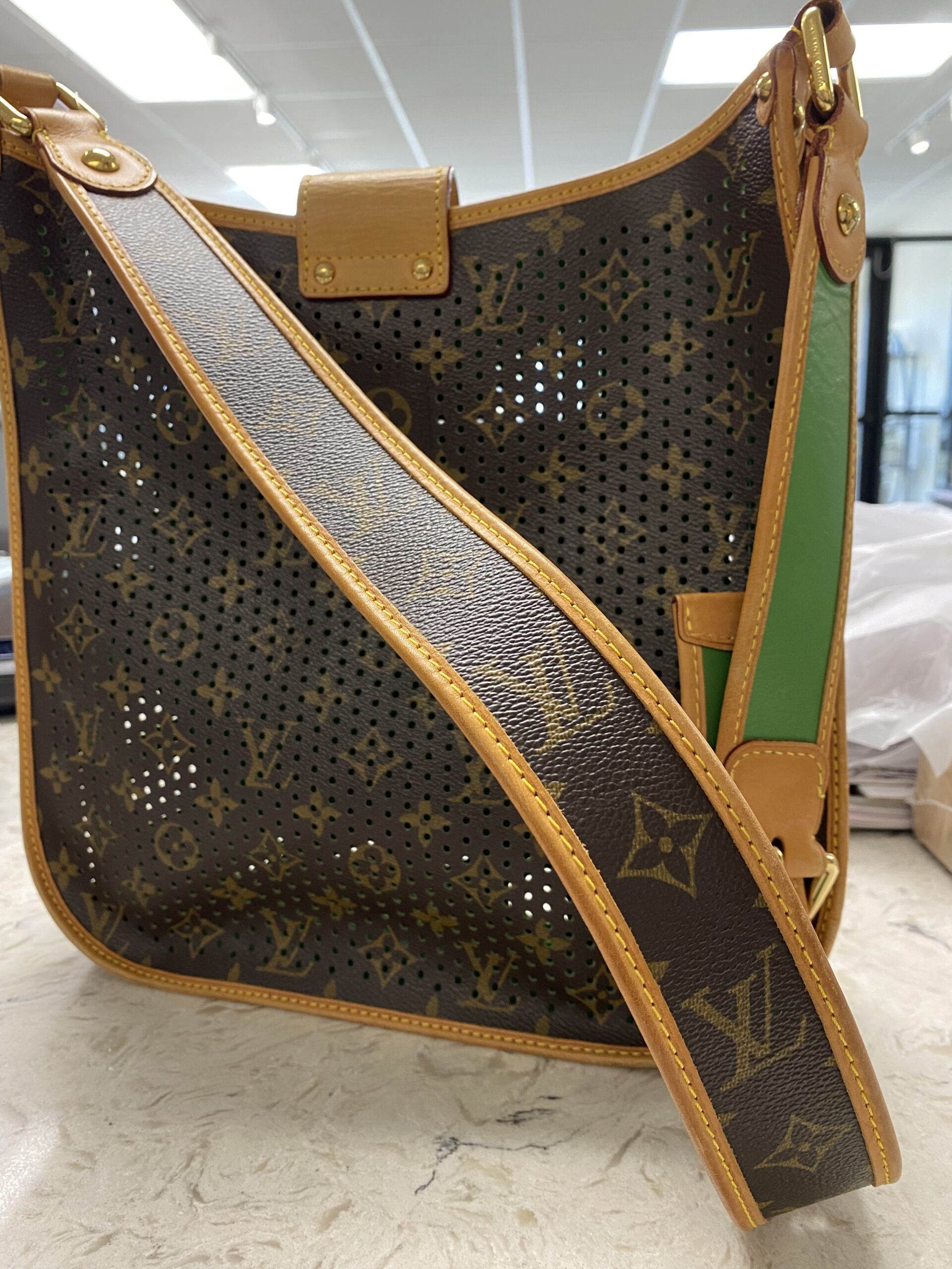 LOUIS VUITTON Monogram Perforated Musette Green Bag Limited Edition
