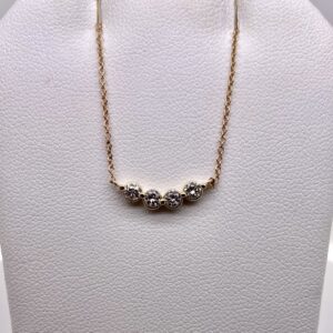 14k Yellow Gold 4-Stone Diamond Pendant #3518