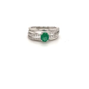 Emerald and Diamond Ring #3597