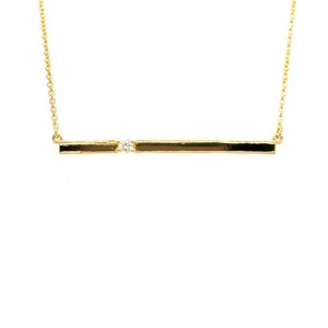 14K Yellow Gold Diamond Bar Pendant #3784