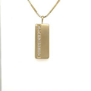 14k Yellow Gold Geometric Diamond Pendant #3419