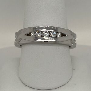 14k White Gold Diamond Accented Men's Ring #2830