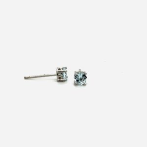 Sterling Silver Aquamarine Stud Earrings #3905