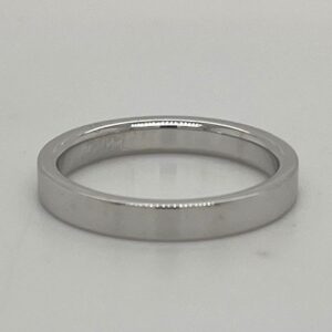 14k White Gold 3mm Flat Band Comfort Fit #3912