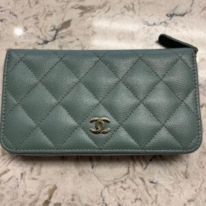 Chanel Blue Caviar Zip Wallet #4111