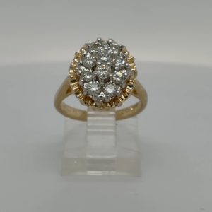 14k Yellow Gold Cluster Ring #4185