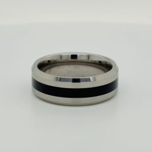 Men's Tungsten Ring with Black Inlay #2149