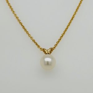 14k Yellow Gold Pearl Necklace #2663