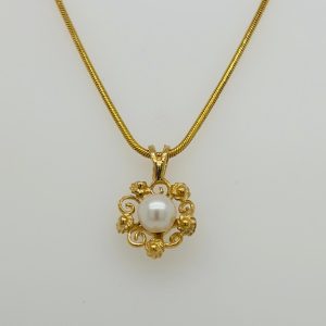 14k Vintage Pearl Necklace #3155