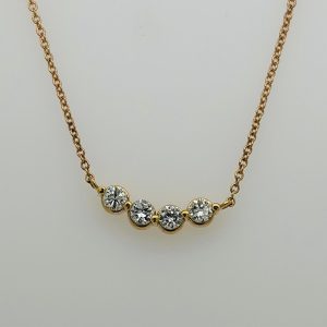 14k Yellow Gold 4-stone Diamond Pendant #3518