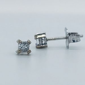 14k Princess Cut Diamond Stud Earrings #91